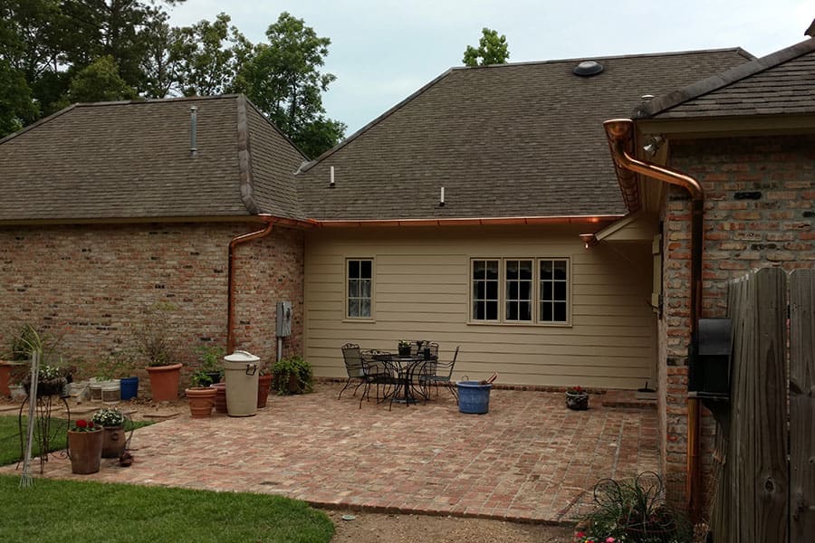 Copper gutter installation in Meridian, MS